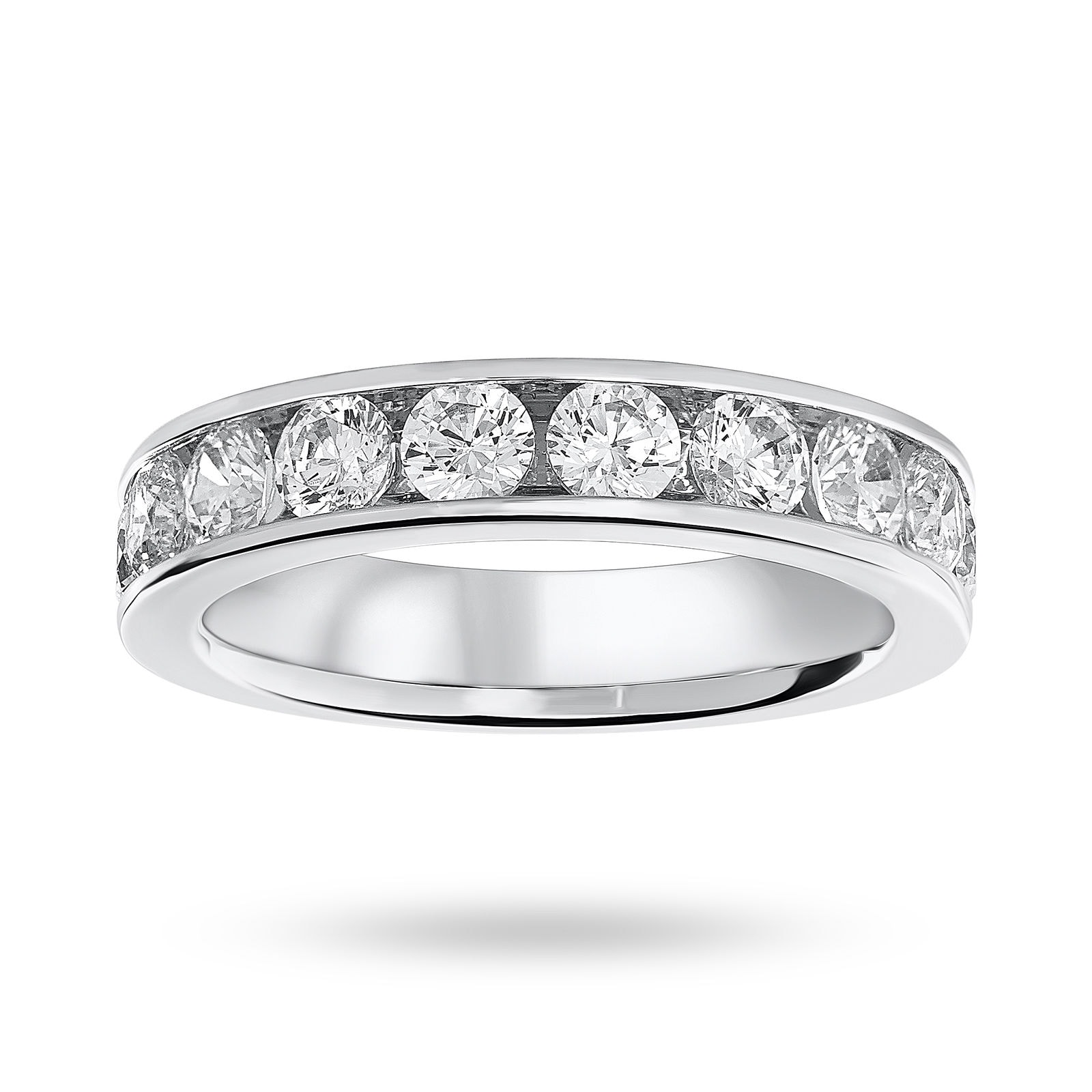 18 Carat White Gold 1.50 Carat Brilliant Cut Half Eternity Ring - Ring Size M