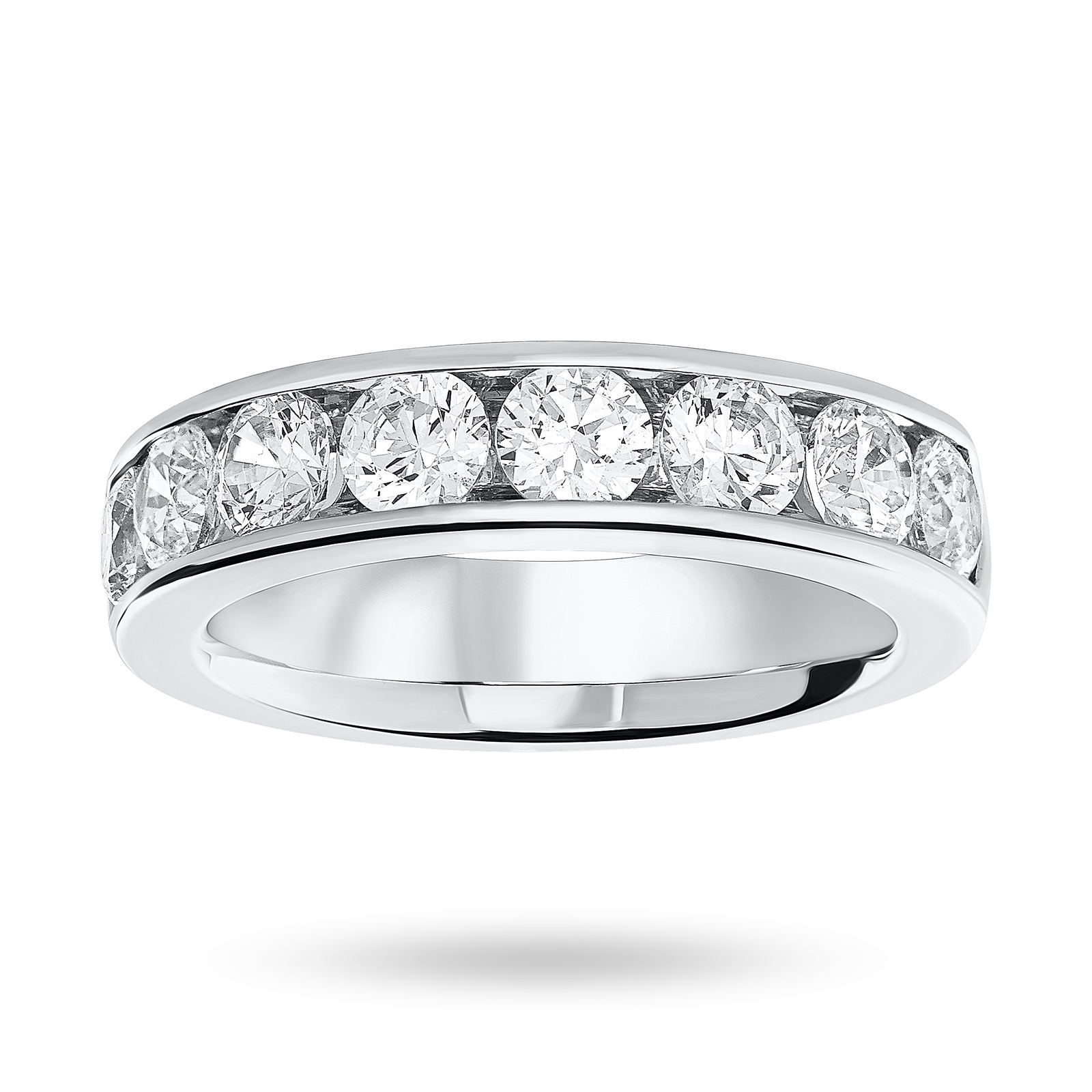 Platinum 1.85 Carat Brilliant Cut Half Eternity Ring - Ring Size O
