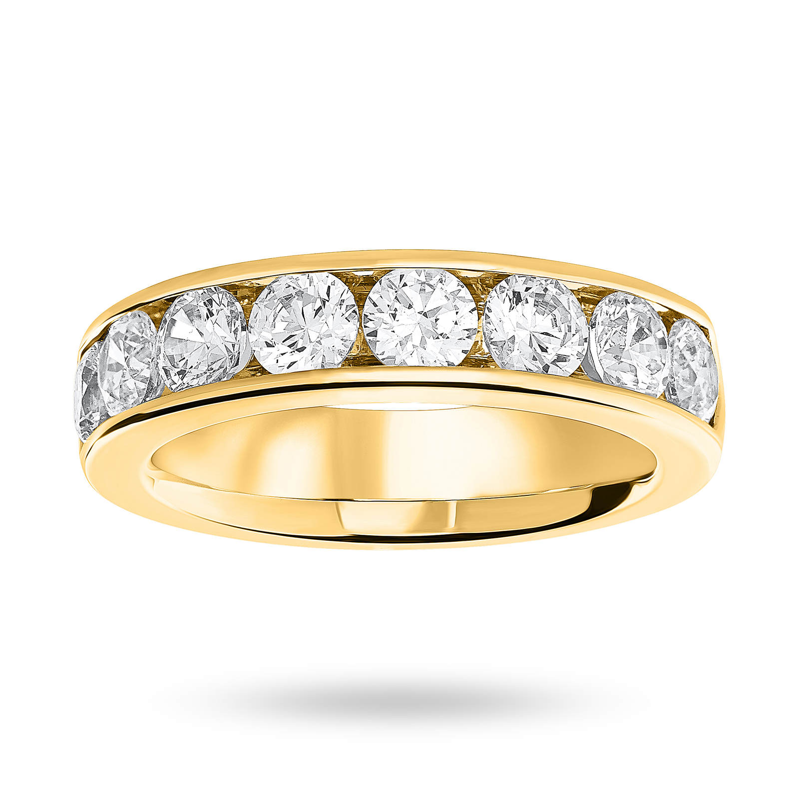 18 Carat Yellow Gold 1.85 Carat Brilliant Cut Half Eternity Ring - Ring Size K