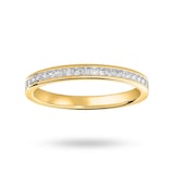 Mappin & Webb 18 Carat Yellow Gold 0.33 Carat Princess Cut Half Eternity Ring