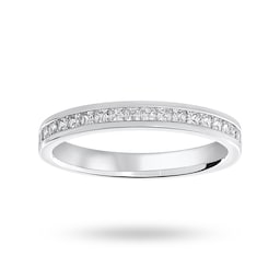 06505200 - Platinum 0.50 Carat Princess Cut Half Eternity Ring