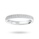 Mappin & Webb Platinum 0.50 Carat Princess Cut Half Eternity Ring - Ring Size N