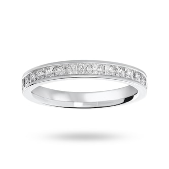 Mappin & Webb Platinum 0.75 Carat Princess Cut Half Eternity Ring Mappin & Webb Platinum 0.75 Carat Princess Cut Half Eternity Ring