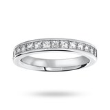 Mappin & Webb 18 Carat White Gold 1.00 Carat Princess Cut Half Eternity Ring - Ring Size N