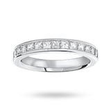 Mappin & Webb 18 Carat White Gold 1.00 Carat Princess Cut Half Eternity Ring - Ring Size P