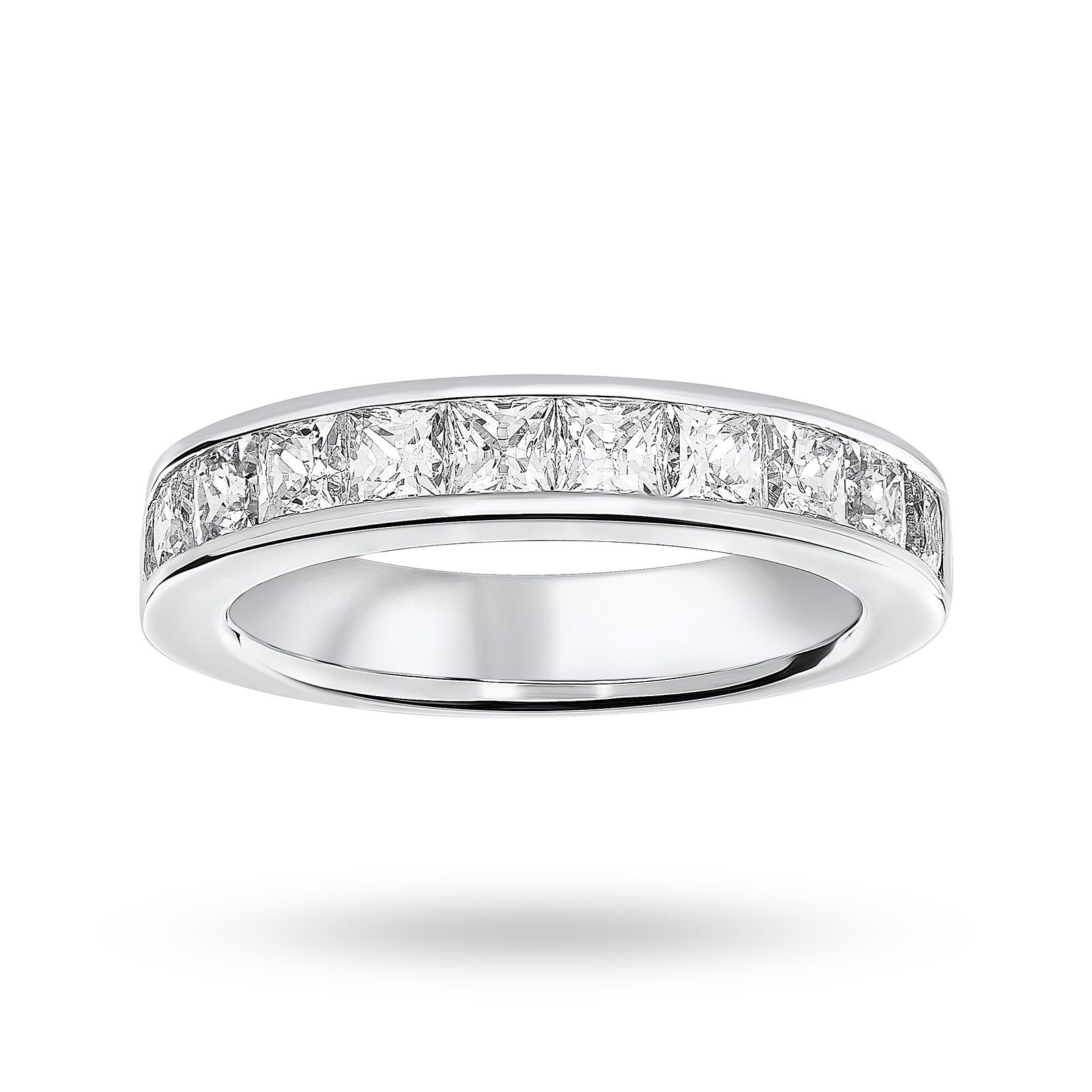 Mappin & Webb Platinum 2.00 Carat Princess Cut Half Eternity Ring