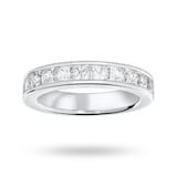 Mappin & Webb 18 Carat White Gold 2.00 Carat Princess Cut Half Eternity Ring - Ring Size J