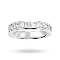 06505259 - 18 Carat White Gold 2.00 Carat Princess Cut Half Eternity Ring