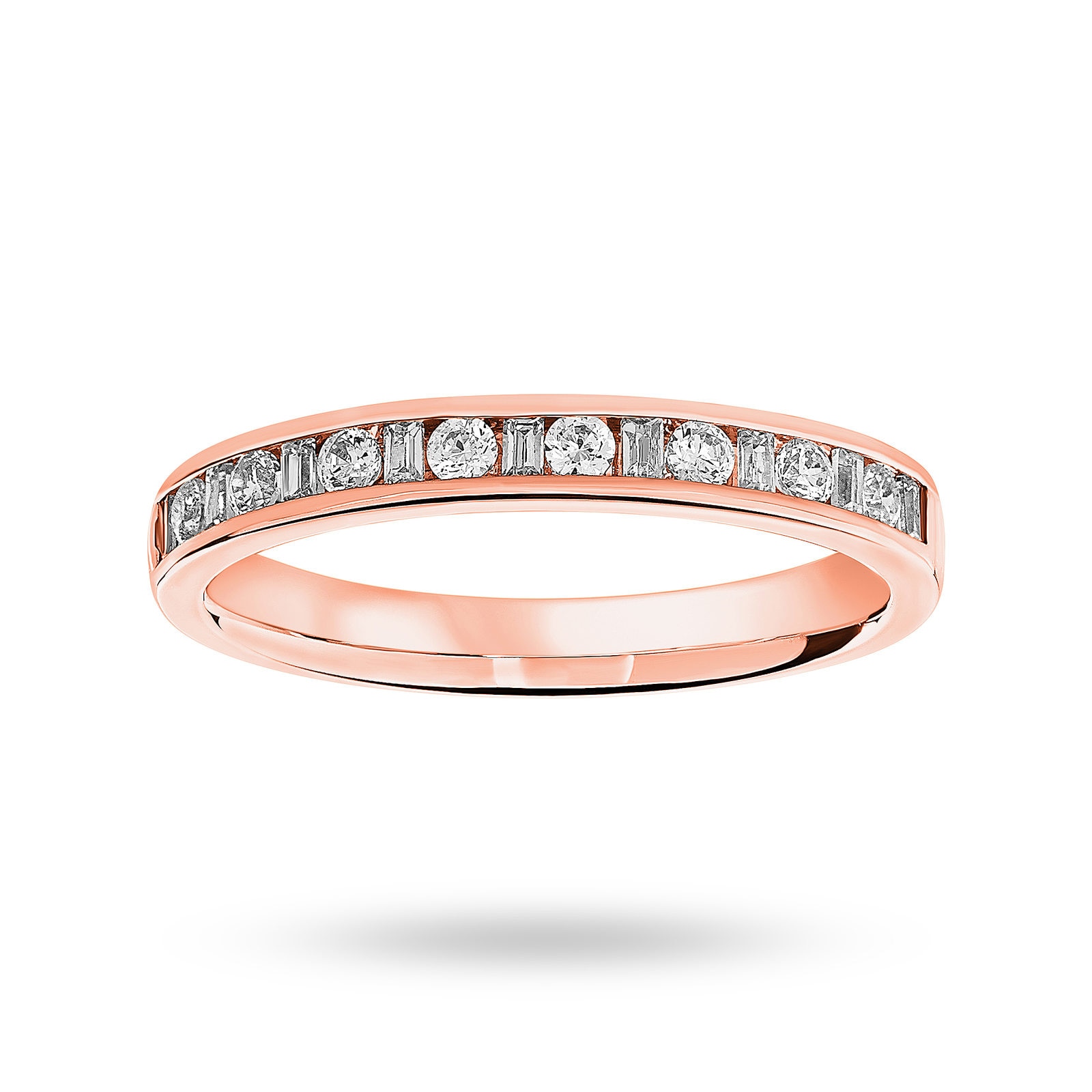 18 Carat Rose Gold 0.25 Carat Dot Dash Half Eternity Ring - Ring Size M