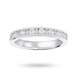 06505313 - 18 Carat White Gold 0.50 Carat Dot Dash Half Eternity Ring