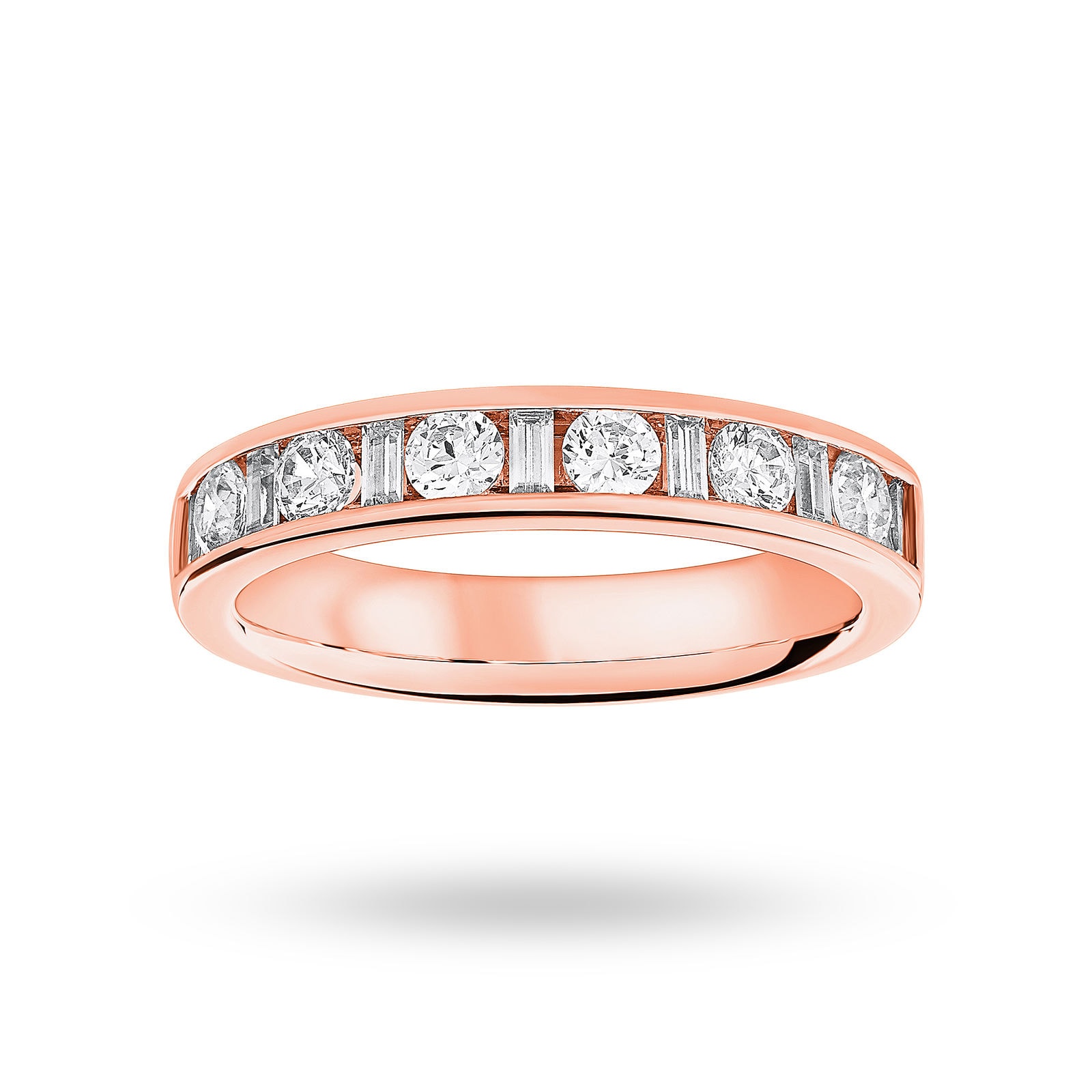 18 Carat Rose Gold 0.75 Carat Dot Dash Half Eternity Ring - Ring Size K