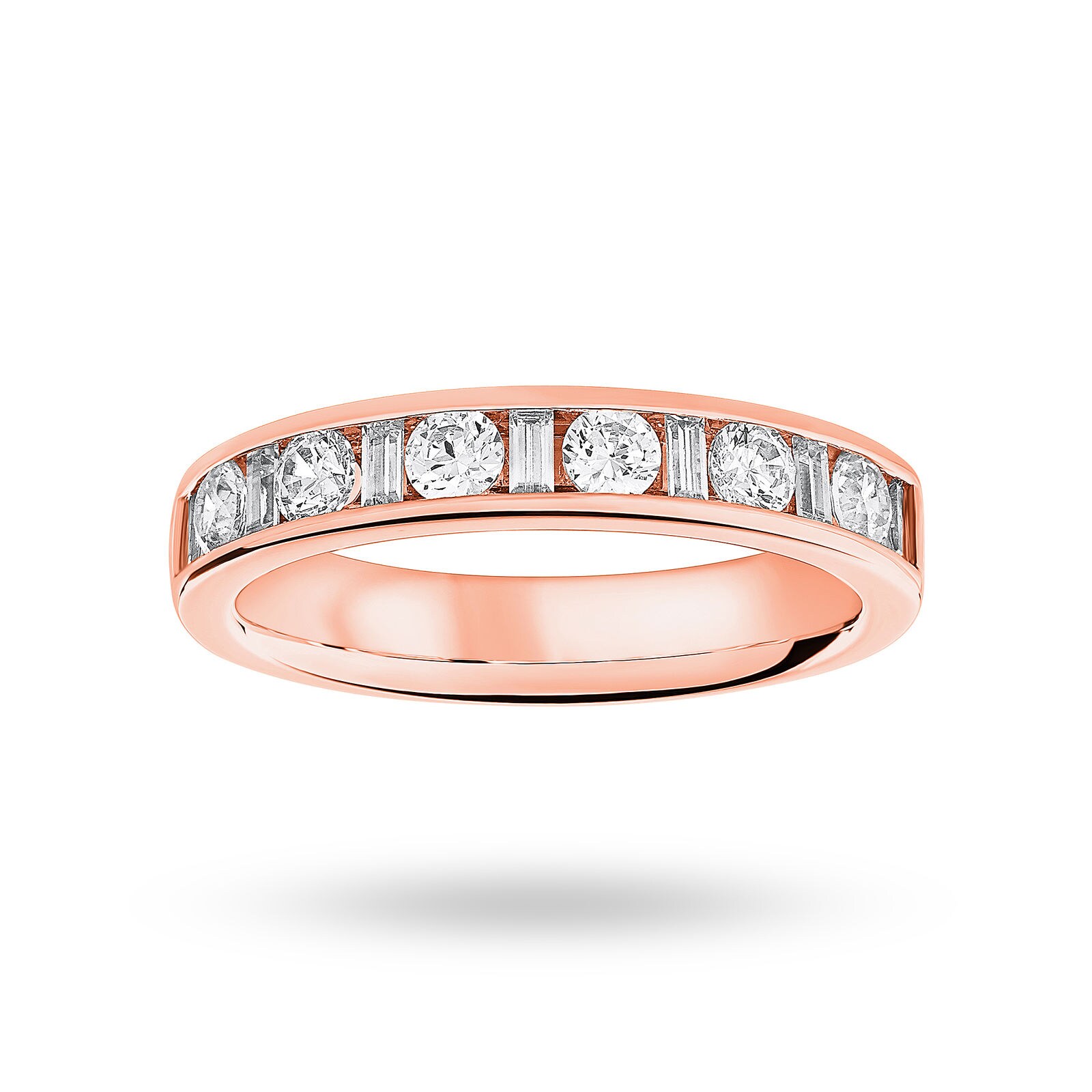 Mappin & Webb 18 Carat Rose Gold 0.75 Carat Dot Dash Half Eternity Ring Mappin & Webb 18 Carat Rose Gold 0.75 Carat Dot Dash Half Eternity Ring