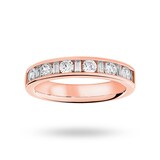 Mappin & Webb 18 Carat Rose Gold 0.75 Carat Dot Dash Half Eternity Ring - Ring Size P