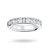 Mappin & Webb Platinum 1.00 Carat Dot Dash Half Eternity Ring - Ring Size M