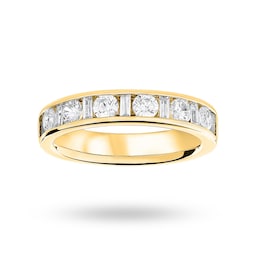 06505351 - 18 Carat Yellow Gold 1.00 Carat Dot Dash Half Eternity Ring