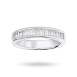 Mappin & Webb Platinum 0.75 Carat Baguette Half Eternity Ring - Ring Size P
