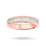 Mappin & Webb 18 Carat Rose Gold 0.75 Carat Baguette Cut Half Eternity Ring - Ring Size J