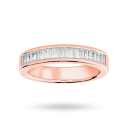 06505385 - 18 Carat Rose Gold 0.75 Carat Baguette Cut Half Eternity Ring