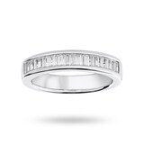 Mappin & Webb 18 Carat White Gold 0.75 Carat Baguette Cut Half Eternity Ring - Ring Size K