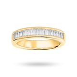 Mappin & Webb 18 Carat Yellow Gold 0.75 Carat Baguette Cut Half Eternity Ring - Ring Size K
