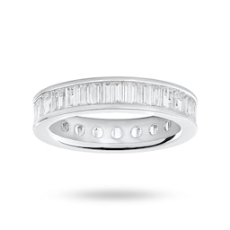 06505400 - 18 Carat White Gold 2.00 Carat Baguette Cut Full Eternity Ring
