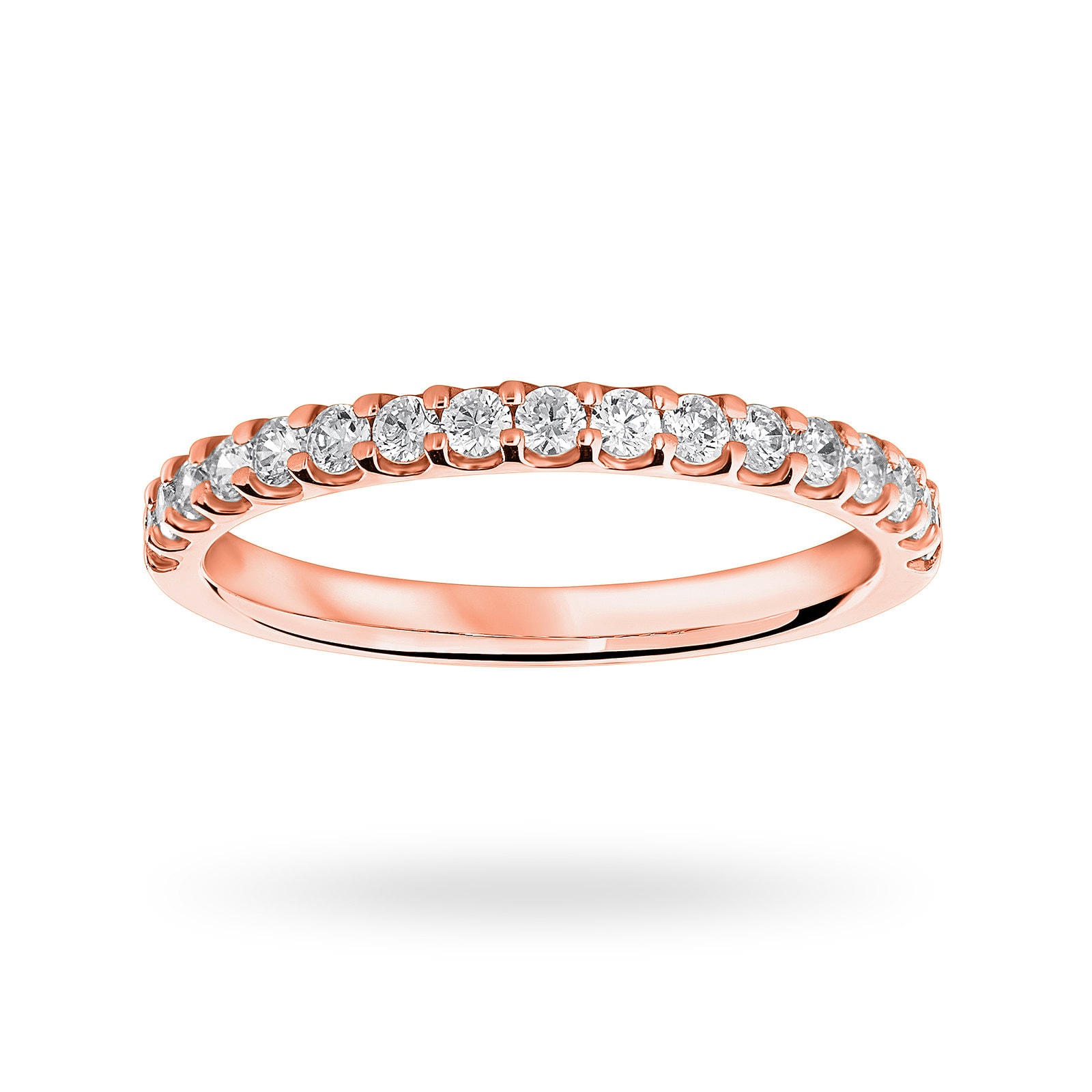 18 Carat Rose Gold 0.33 Carat Brilliant Cut Half Eternity - Ring Size O