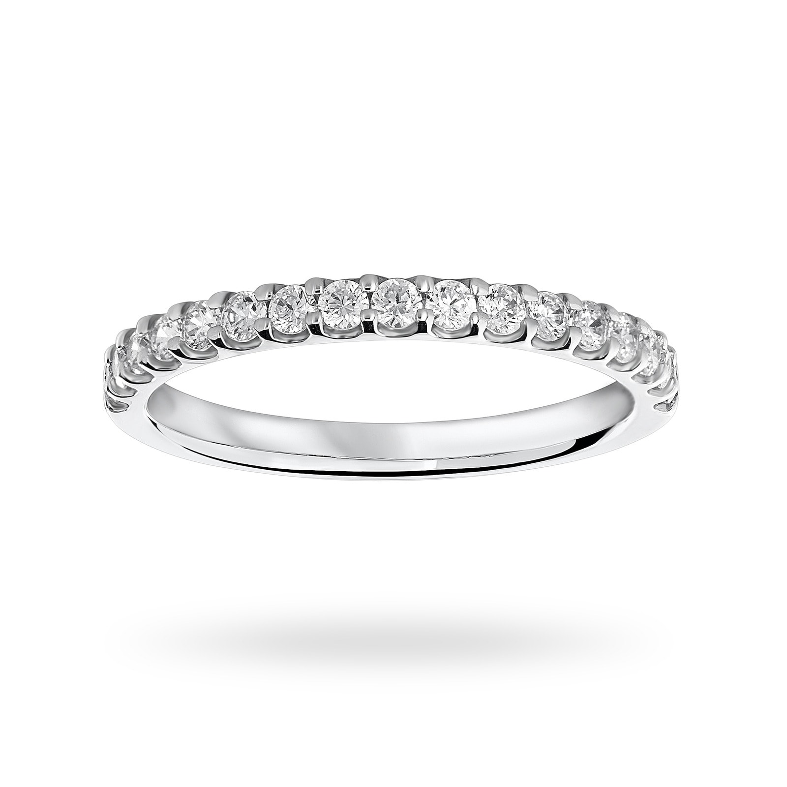 18 Carat White Gold 0.33 Carat Brilliant Cut Half Eternity - Ring Size L
