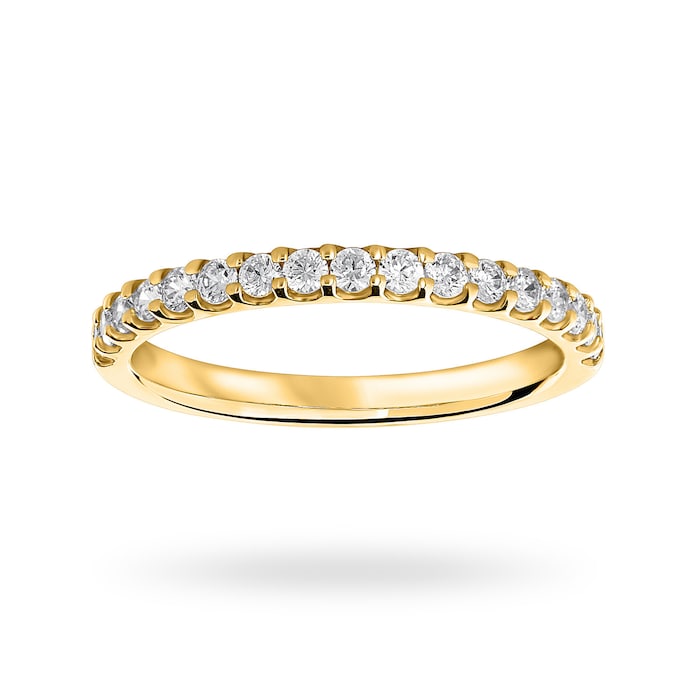 Mappin & Webb 18 Carat Yellow Gold 0.33 Carat Brilliant Cut Half Eternity - Ring Size L