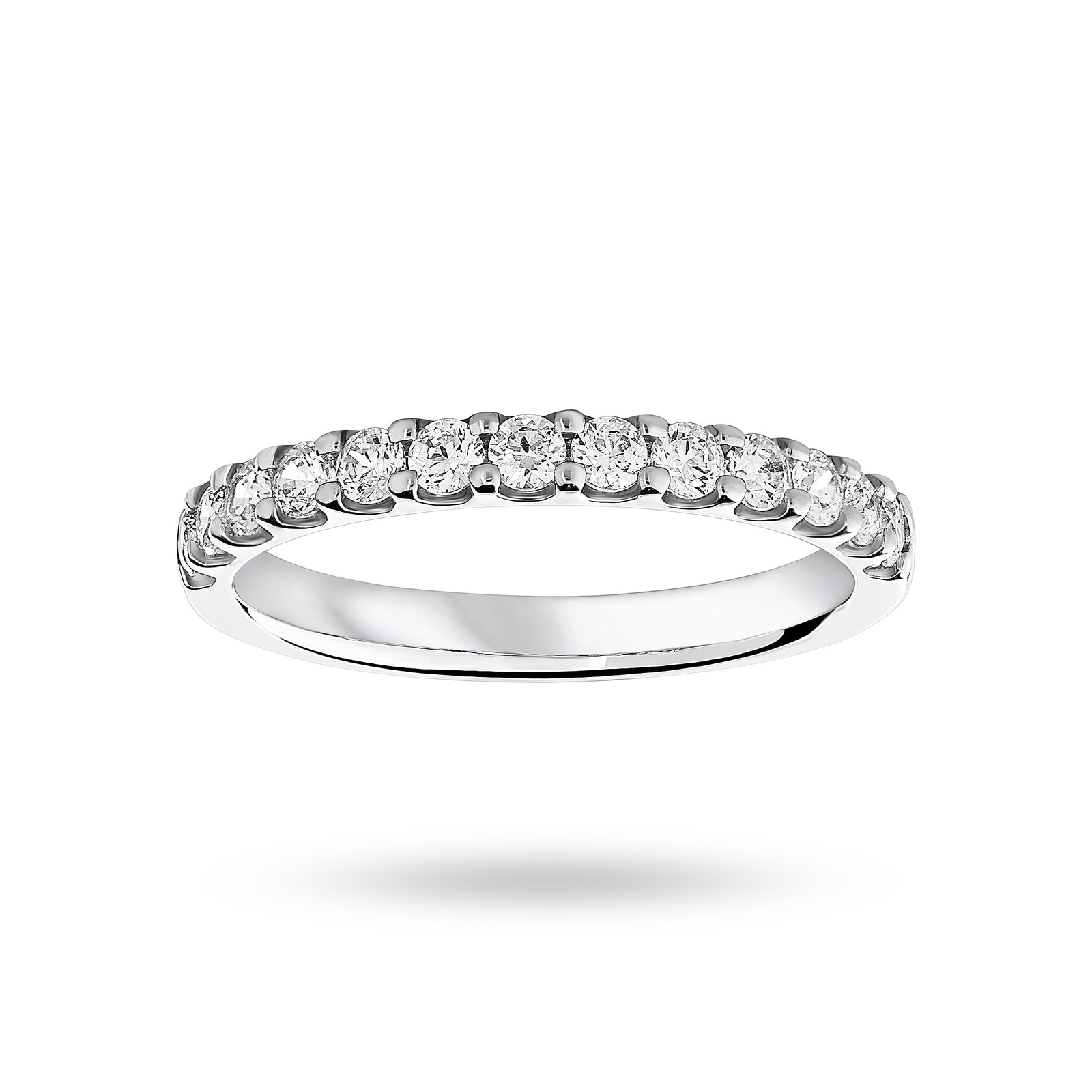 Platinum 0.50 Carat Brilliant Cut Half Eternity - Ring Size P