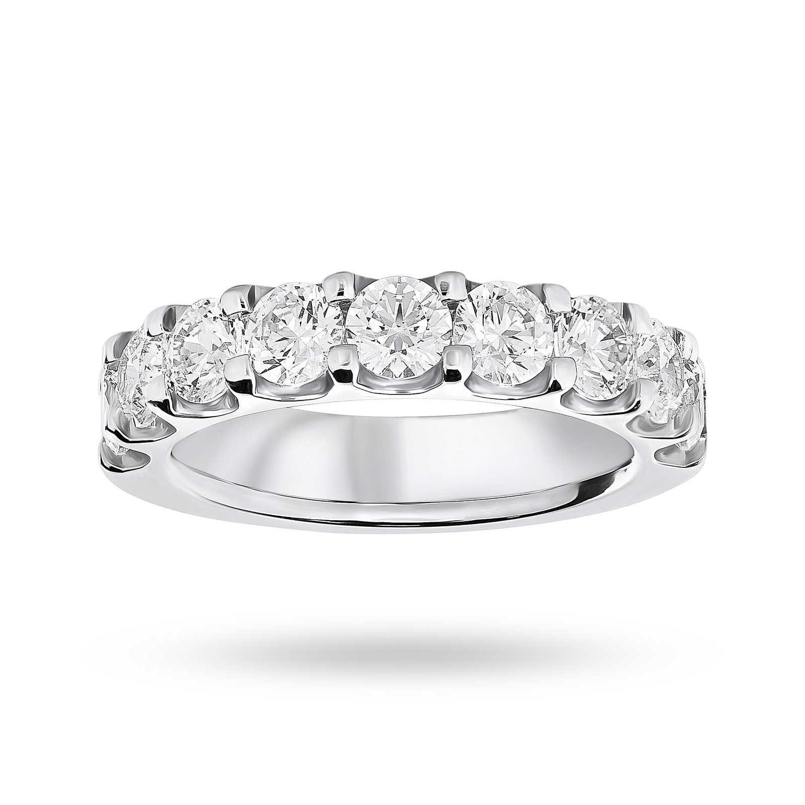 Platinum 2.10 Carat Brilliant Cut Half Eternity - Ring Size K