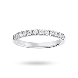 06505504 - 18 Carat White Gold 0.33 Carat Brilliant Cut Under Bezel Half Eternity Ring