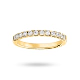 Mappin & Webb 18 Carat Yellow Gold 0.33 Carat Brilliant Cut Under Bezel Half Eternity Ring