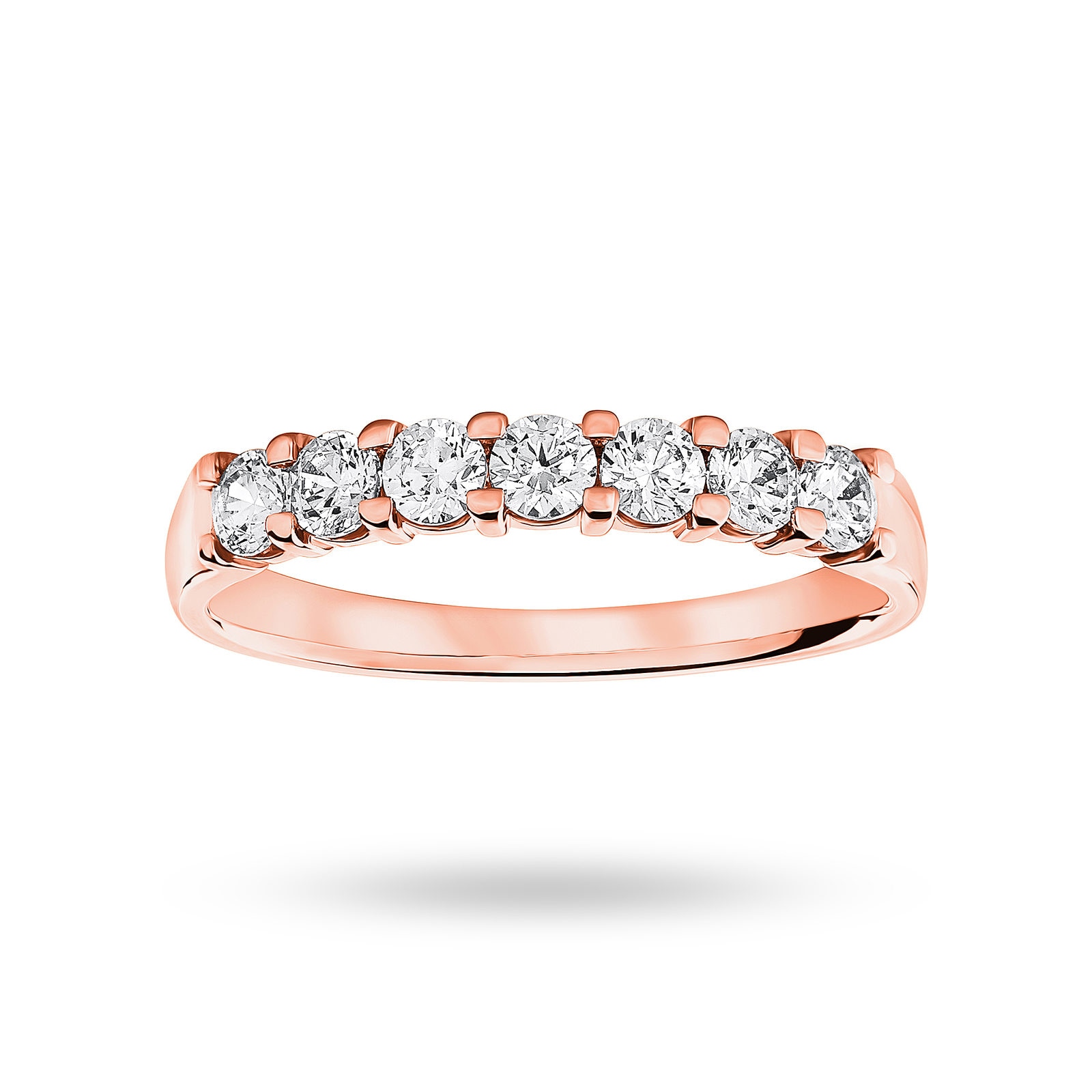 Mappin & Webb 18 Carat Rose Gold 0.50 Carat Brilliant Cut Under Bezel Half Eternity Ring