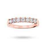 Mappin & Webb 18 Carat Rose Gold 0.50 Carat Brilliant Cut Under Bezel Half Eternity Ring - Ring Size J