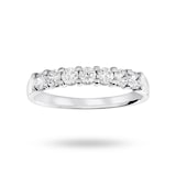 Mappin & Webb 18 Carat White Gold 0.50 Carat Brilliant Cut Under Bezel Half Eternity Ring - Ring Size J