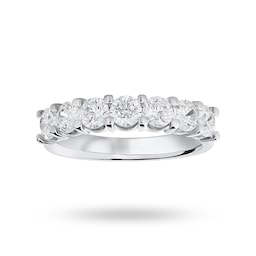 06505551 - Platinum 1.30 Carat Brilliant Cut Under Bezel Half Eternity Ring