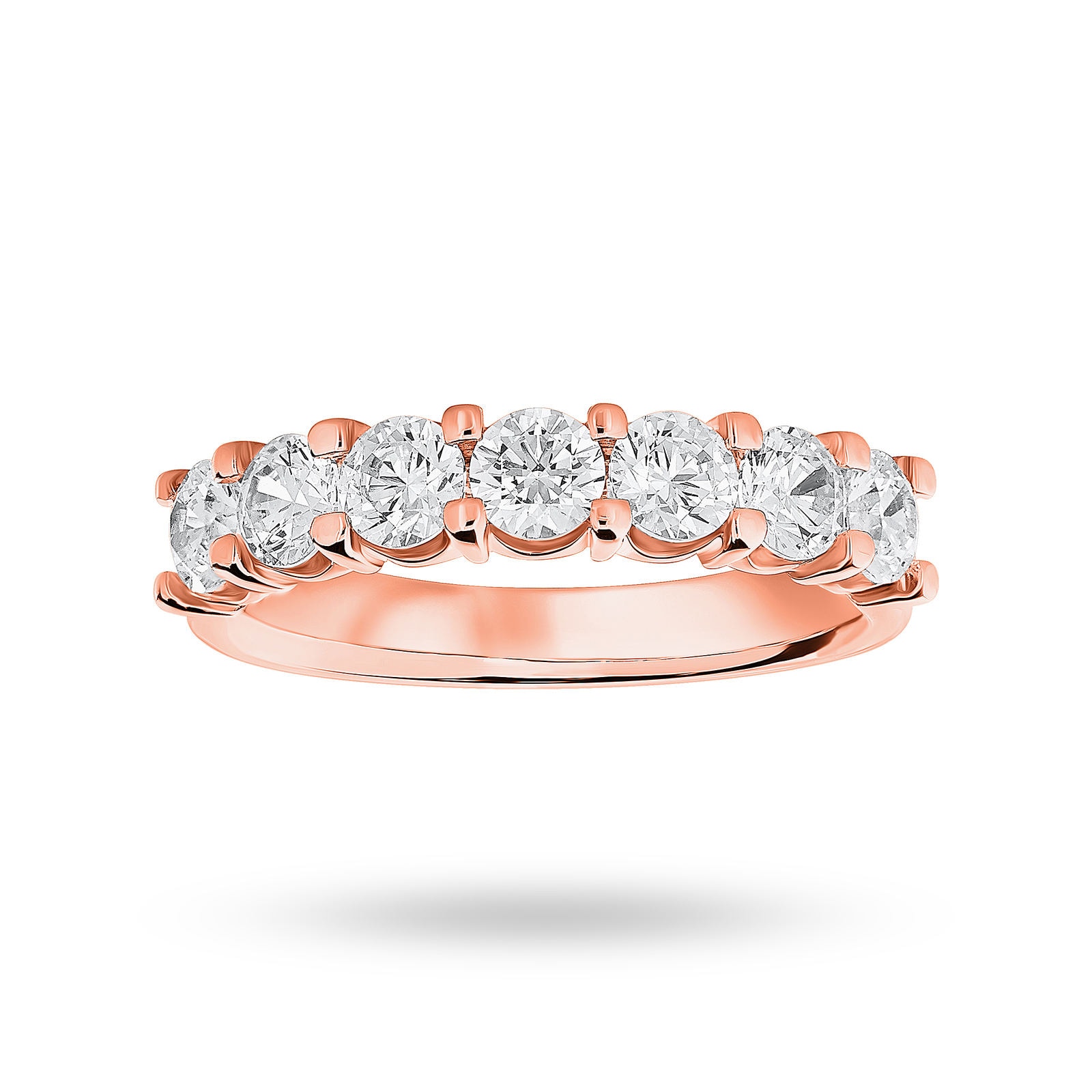 18 Carat Rose Gold 1.30 Carat Brilliant Cut Under Bezel Half Eternity Ring - Ring Size K