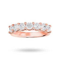 06505554 - 18 Carat Rose Gold 1.30 Carat Brilliant Cut Under Bezel Half Eternity Ring