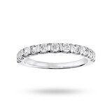 Mappin & Webb Platinum 0.50 Carat Brilliant Cut Bar Half Eternity Ring - Ring Size M