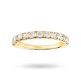 Mappin & Webb 18 Carat Yellow Gold 0.50 Carat Brilliant Cut Bar Half Eternity Ring