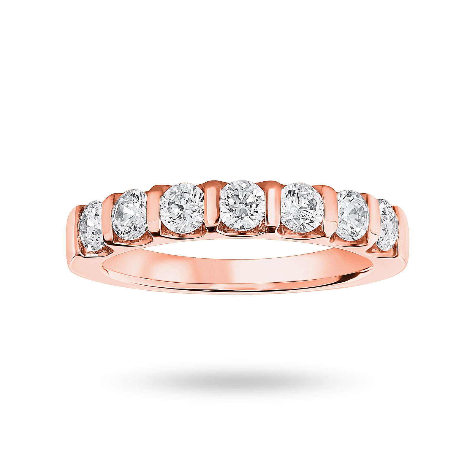 Mappin & Webb 18 Carat Rose Gold 0.77 Carat Brilliant Cut Bar Half Eternity Ring - Ring Size L