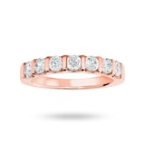 Mappin & Webb 18 Carat Rose Gold 0.77 Carat Brilliant Cut Bar Half Eternity Ring - Ring Size J