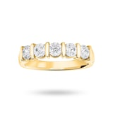 Mappin & Webb 18 Carat Yellow Gold 0.90 Carat Brilliant Cut Bar Half Eternity Ring