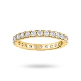 Mappin & Webb 18 Carat Yellow Gold 1.00 Carat Brilliant Cut Claw Set Full Eternity Ring - Ring Size M