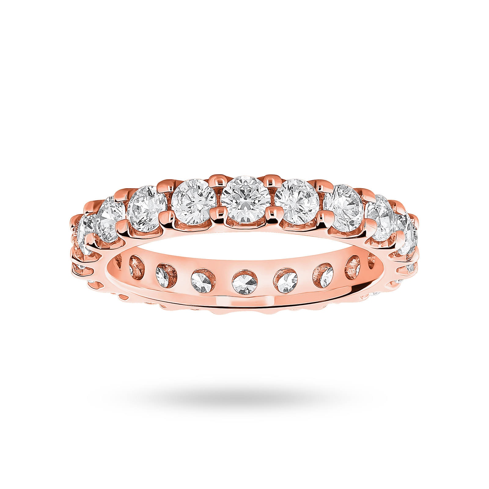 18 Carat Rose Gold 2.00 Carat Brilliant Cut Claw Set Full Eternity Ring - Ring Size K