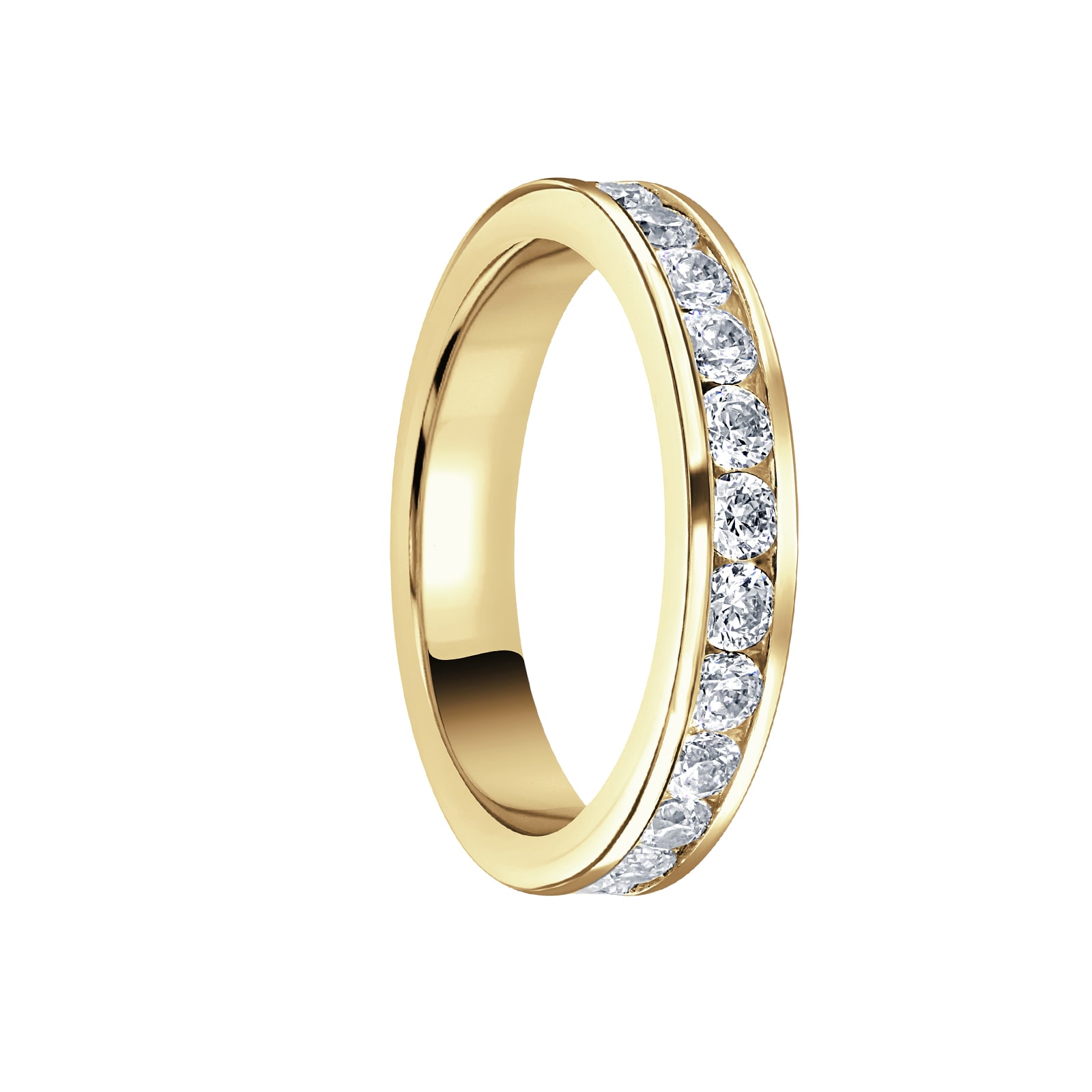 Mappin & Webb 18 Carat Yellow Gold 0.75 Carat Brilliant Cut Channel Set Full Eternity Ring