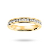 Mappin & Webb 18 Carat Yellow Gold 1.00 Carat Brilliant Cut Channel Set Full Eternity Ring - Ring Size O