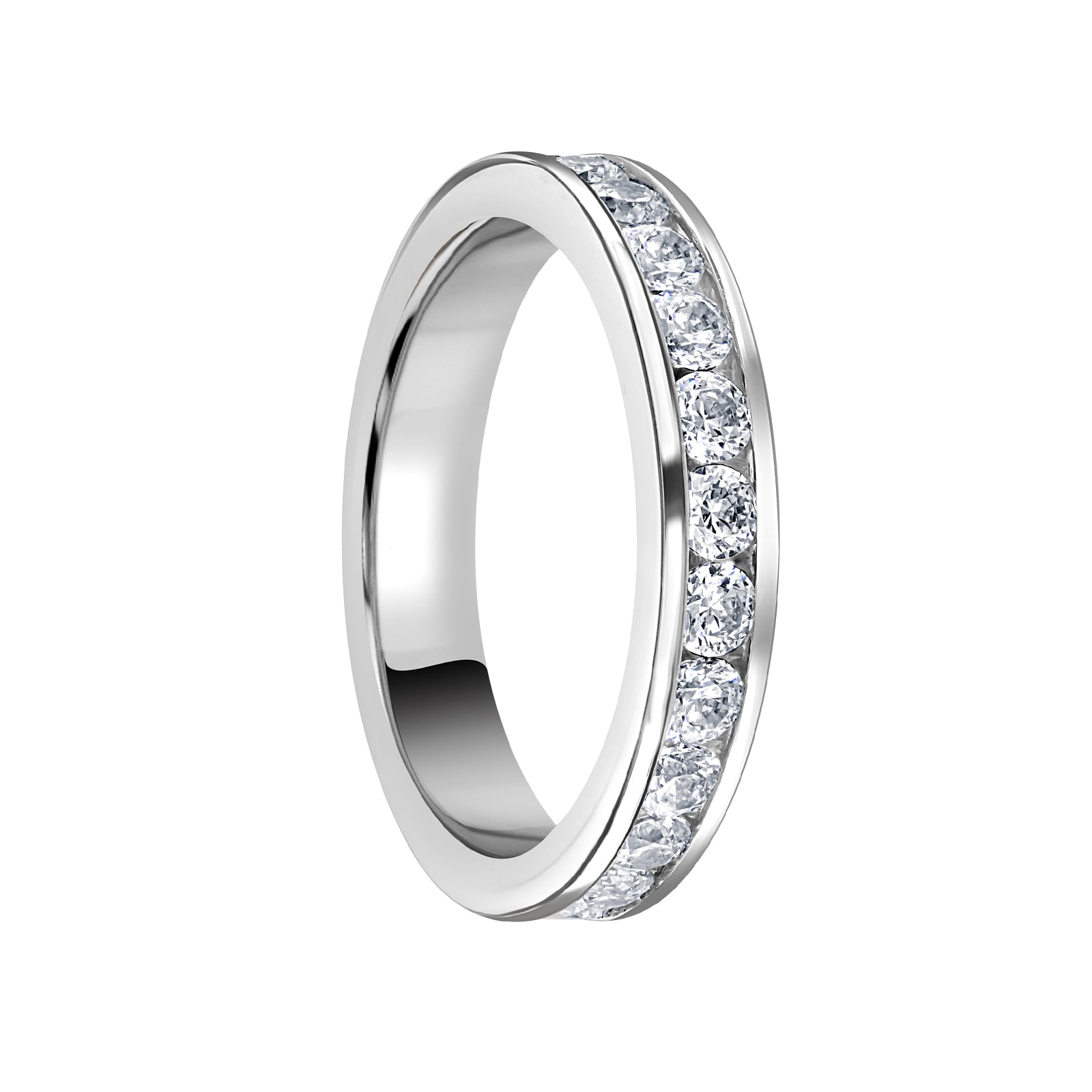 Mappin & Webb Platinum 2.00 Carat Brilliant Cut Channel Set Full Eternity Ring