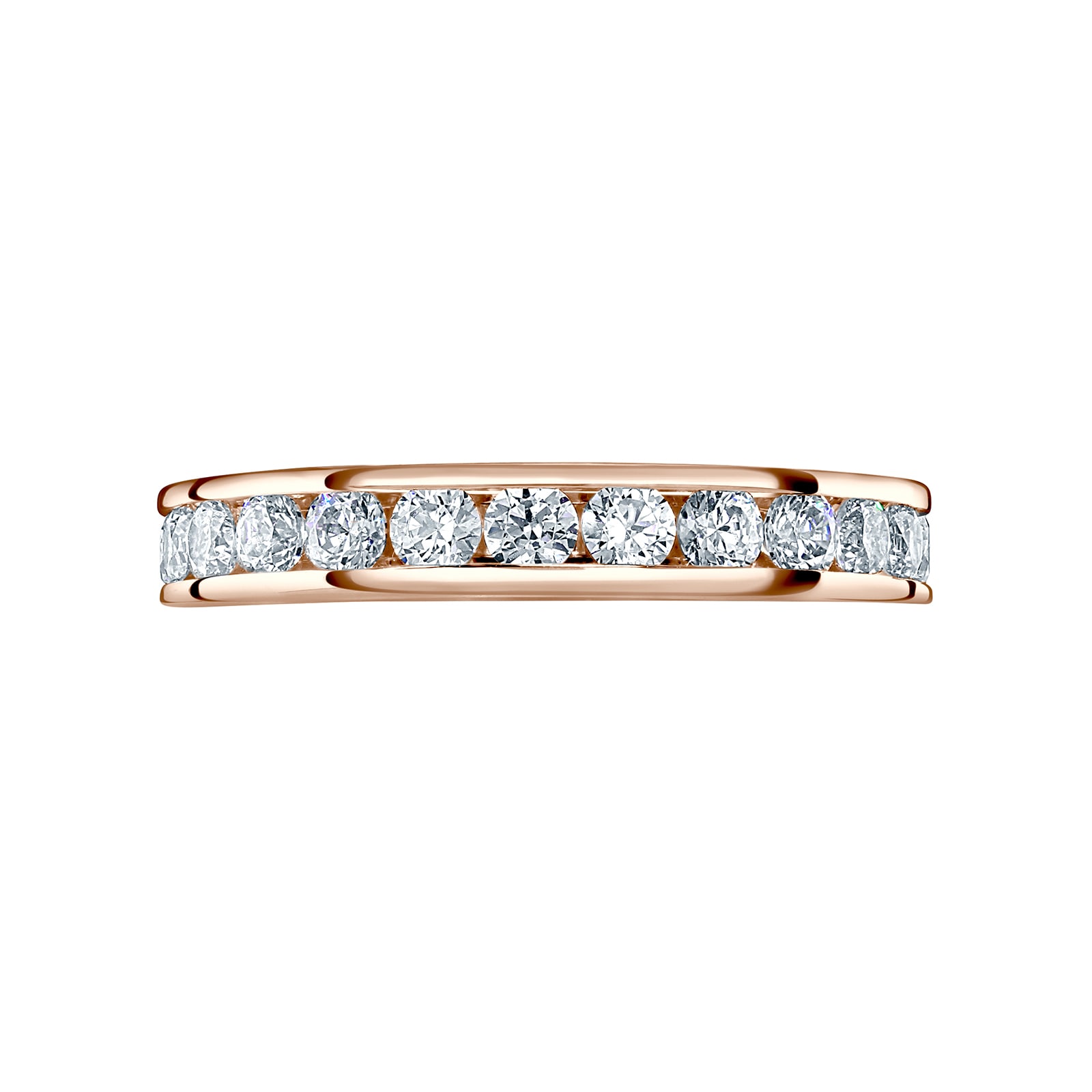 18 Carat Rose Gold 2.00 Carat Brilliant Cut Channel Set Full Eternity Ring - Ring Size K