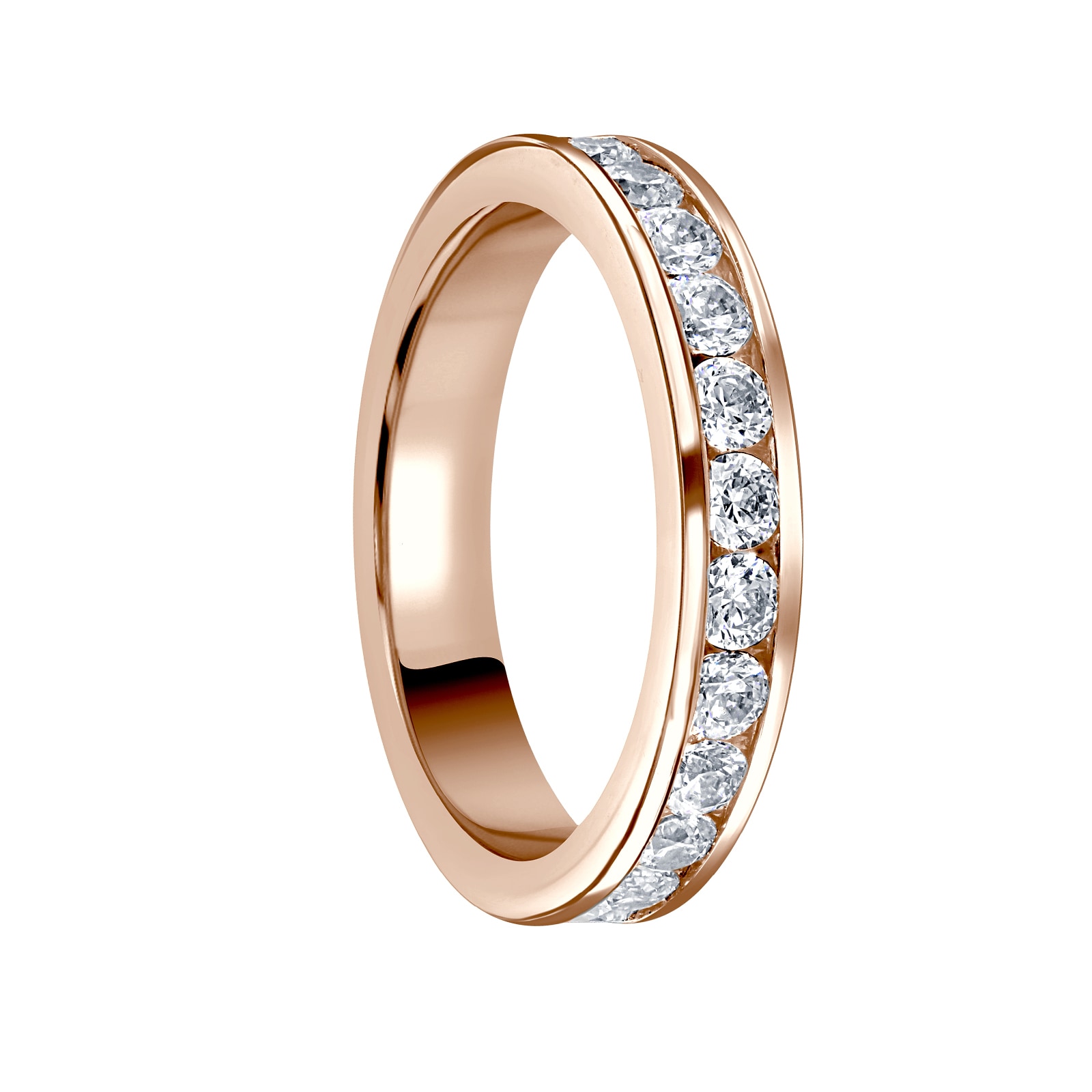 Mappin & Webb 18 Carat Rose Gold 2.00 Carat Brilliant Cut Channel Set Full Eternity Ring